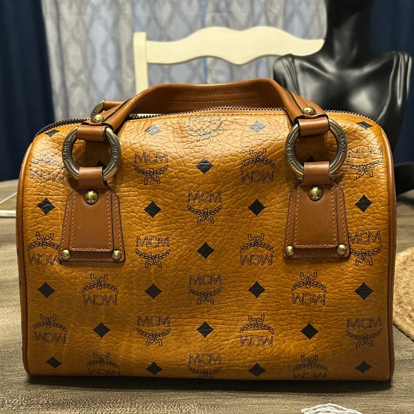 175. MCM Cognac Boston Bag - Picture 3 of 16